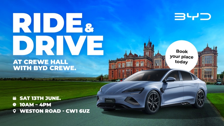BYD Crewe is inviting local drivers to experience the future of motoring at its upcoming BYD Ride and Drive Event (Photo: Swansway).