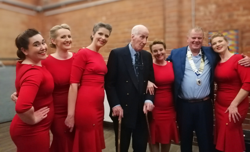 Veteran pilot from Melbourne honoured with song dedication by the D Day Darlings (Photo: Melbourne Probus)