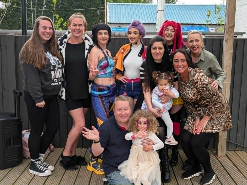 Charlie and Aylin England with Lara and her sister and others at the previous event held at The Lawton Arms. (Photo: Richia O'Neill)