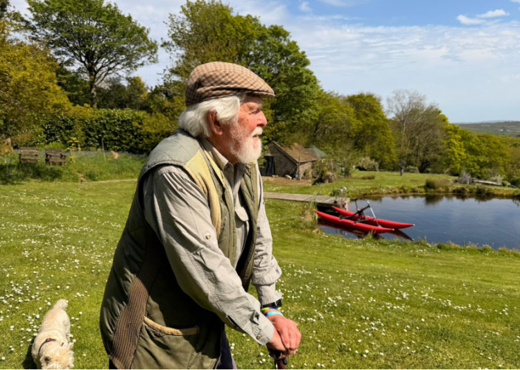 90-year-old Robin Hanbury-Tenison will ride 104 miles on a water bike from Oxford to Teddington Lock (Credit: Robin Hanbury-Tenison)