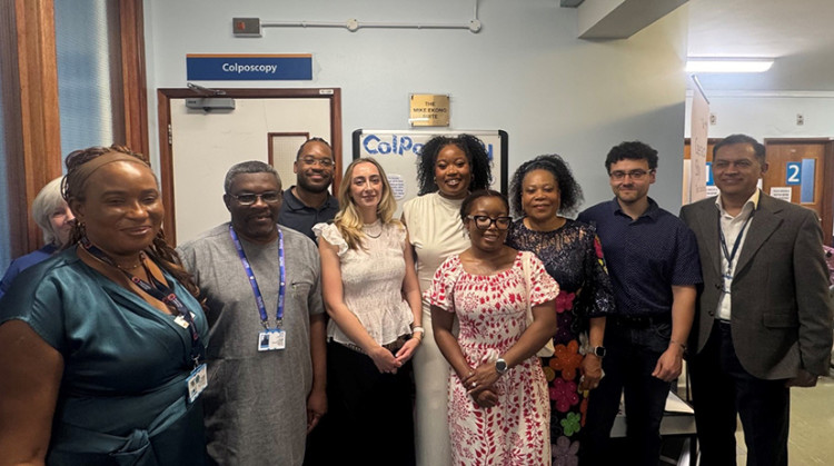Outside The Mike Ekong Suite with colleagues and family – second from the left, Prof Rotimi Jaiyesimi, Associate Medical Director for Patient Safety and Consultant Obstetrician and Gynaecologist at the Trust. Third from the right - Dr (Mrs) Rosemary Ekong
