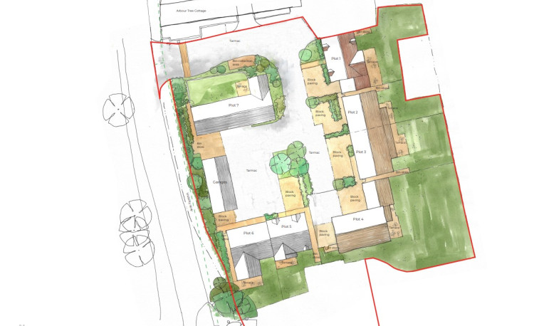 Buildings at Arbour Tree Farm, east of Warwick Road, will be demolished to make way for the homes (image via planning application)