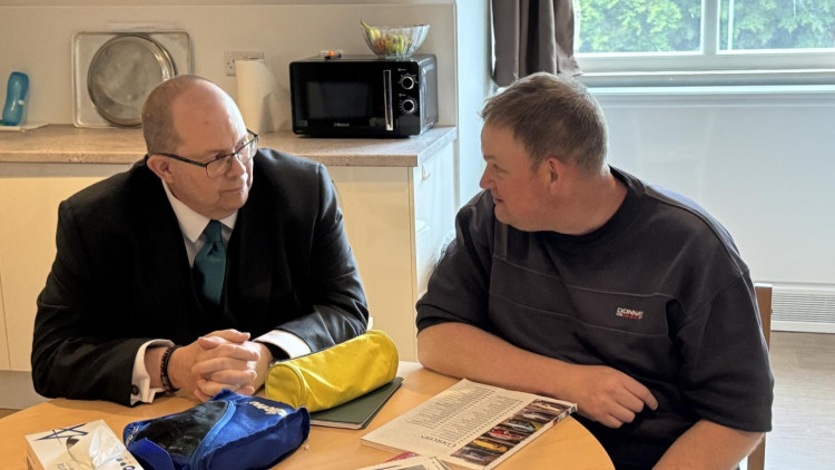 Martin Rogerson Cabinet Member for Health and Care at Staffordshire County Council, with a client (image via Staffordshire County Council)