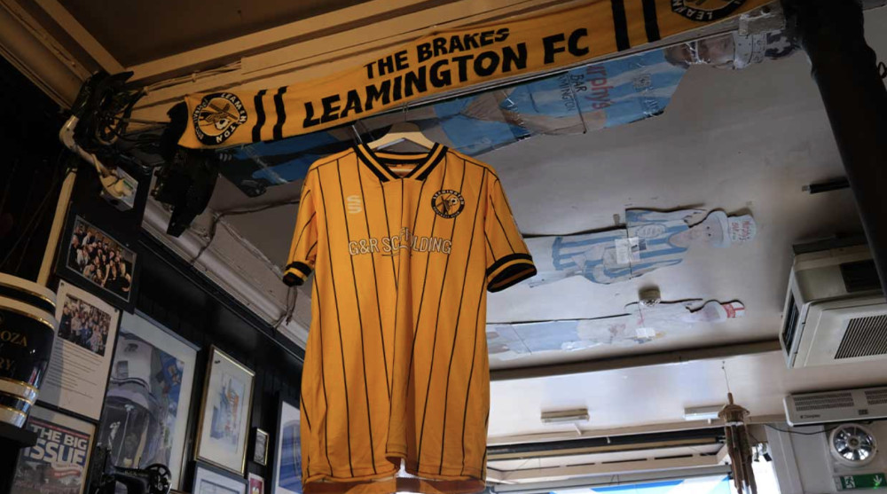 Leamington FC unveiled its new 2026-28 home shirt, featuring gold and black by Surridge Sports (image via Leamington FC) 