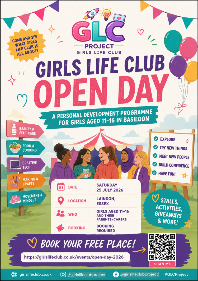Girls Life Club Project Open Day — 25 July 2026, Laindon, Essex