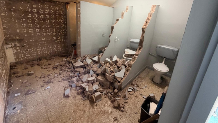 Work continues at a rapid pace (image via Stafford Ranger F.C.)