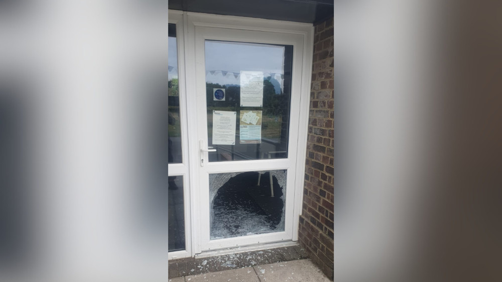 The entrance of the charity's Vine Road Recreation Ground office following the second break-in (credit: Image supplied).