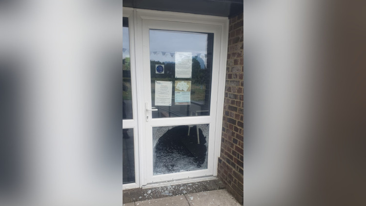 The entrance of the charity's Vine Road Recreation Ground office following the second break-in (credit: Image supplied).