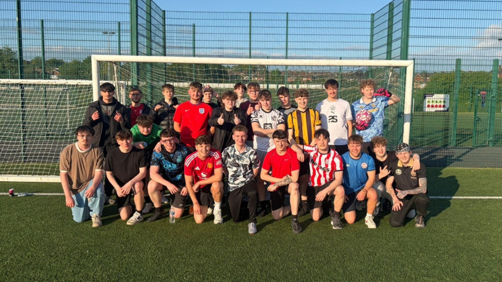 Clean Slate members at a football session (image via Callum Wiggins)