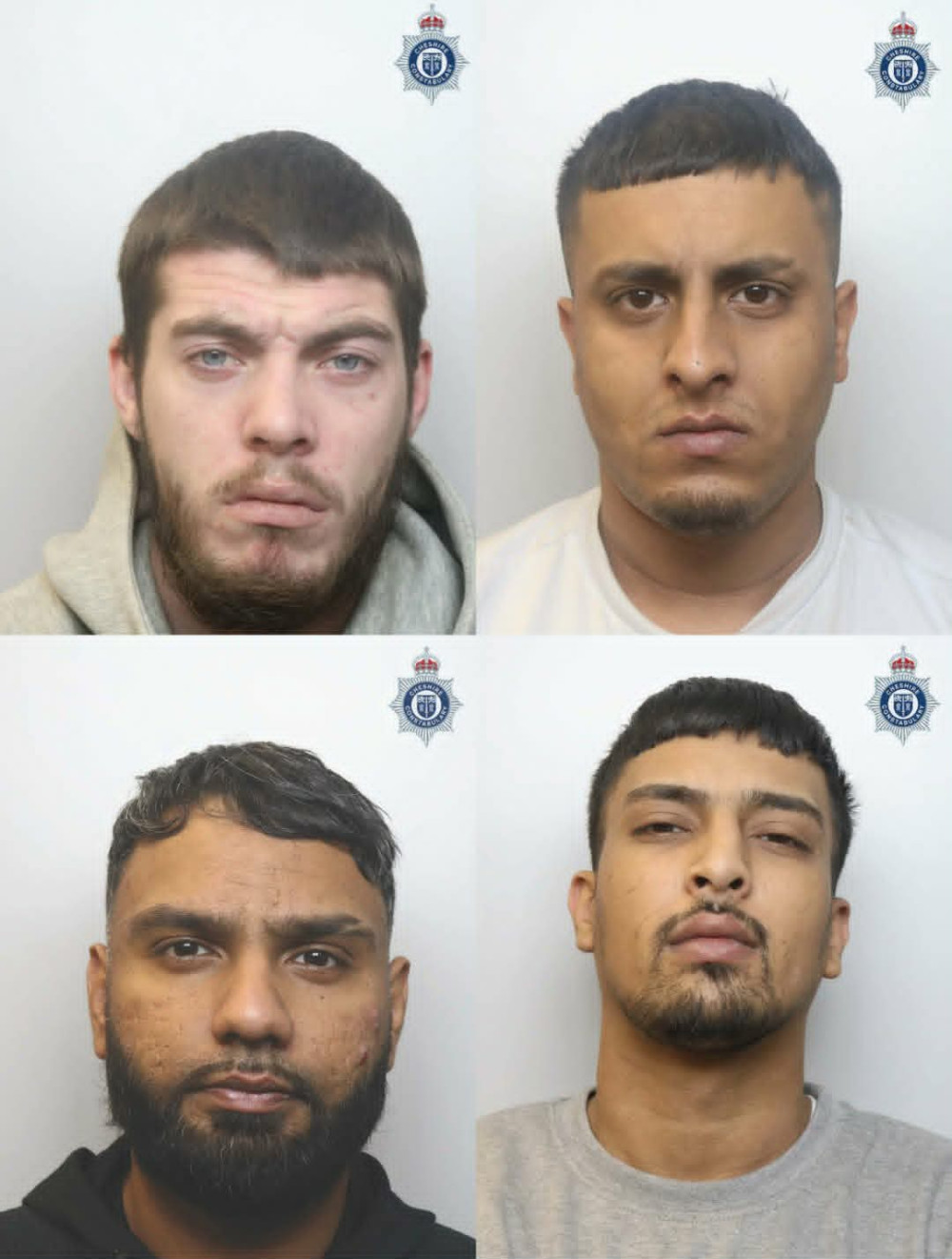 Kian Brisban-Drawles, 25, Asad Ali, 24, Mohammed Haroon, 29 and Hasan Ali, 26, have all been jailed (Photo: Cheshire Police).