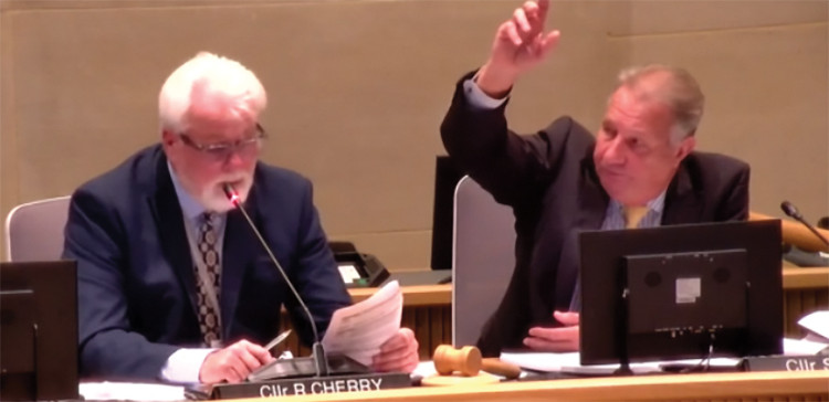 Cllr Steve Taylor proposes approval of the controversial green belt application in his first meeting as a councillor, having previously represented the Campaign for the protection of Rural England on the committee when he repeatedly spoke against such developments. Committee chair Cllr Russell Cherry also backed the scheme. 