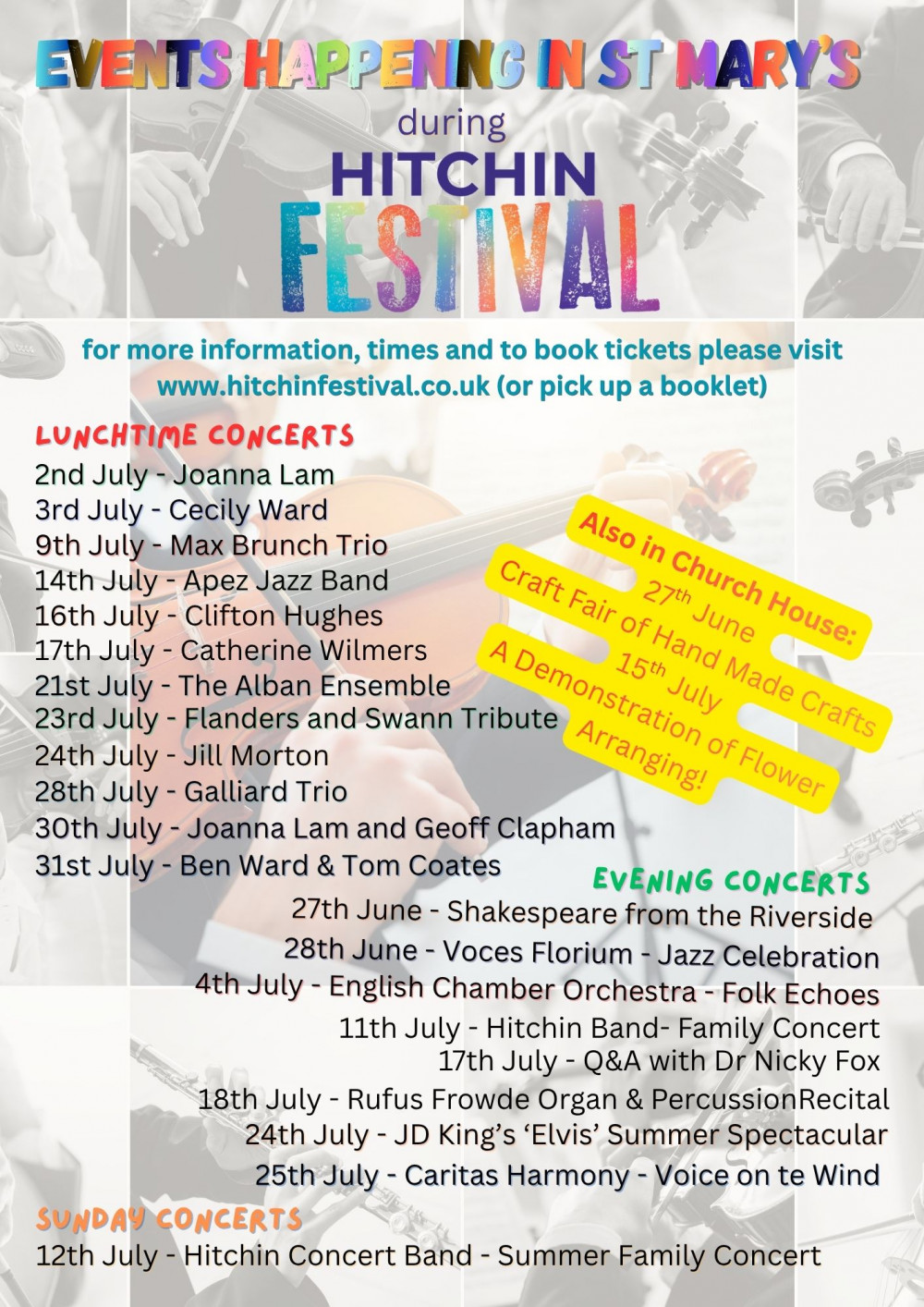 Upcoming events at St Mary's