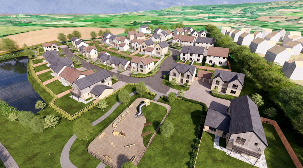 Artist's impression of 47 homes on the B3139 Elm Close in Wells. CREDIT: Angus Meek Architects. 