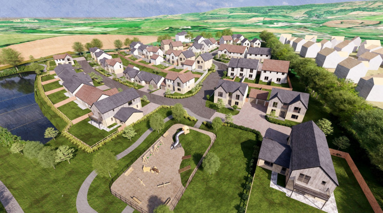 Artist's impression of 47 homes on the B3139 Elm Close in Wells. CREDIT: Angus Meek Architects. 