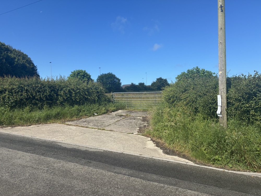 The proposed site entrance