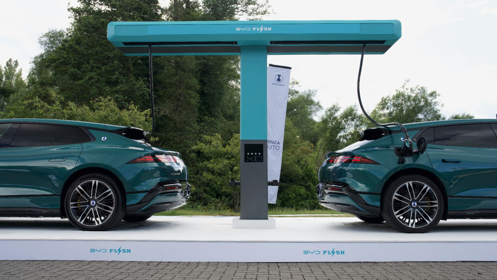 Crewe-based electric vehicle giant BYD has unveiled groundbreaking five-minute charging technology in the UK (Photo: Swansway).