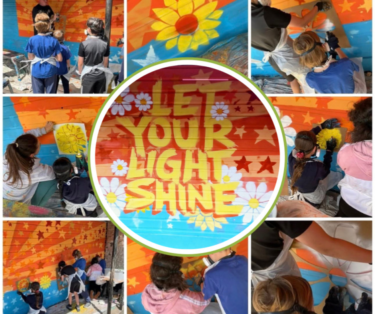 Croscombe C of E Primary School has unveiled a new pupil-designed mural inspired by the school ethos, “Let Your Light Shine!”.