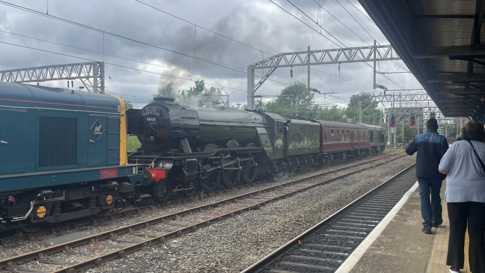 The Flying Scotsman seen at Stockport railway station on Tuesday 2 June 2026 (Image - Nub News)