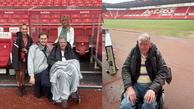 Keith, 86, visited the bet365 stadium as part of the Residents' Wish Initiative (images via Borough Care)