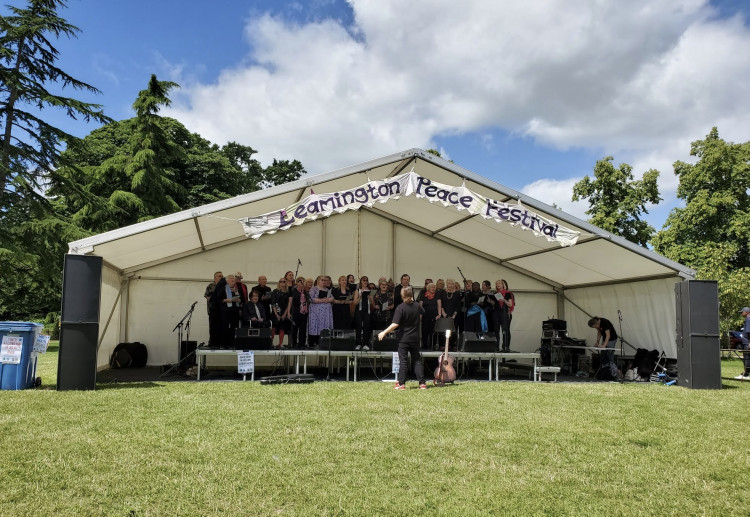 The Leamington Peace Festival 2026 returned on June 13-14 at Pump Room Gardens, featuring music, peace talks, and stalls (image via Geoff Ousbey) 