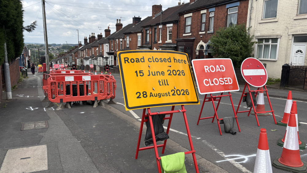 The works on Ford Green Road are expected to last 12 weeks (image via Nub News) 
