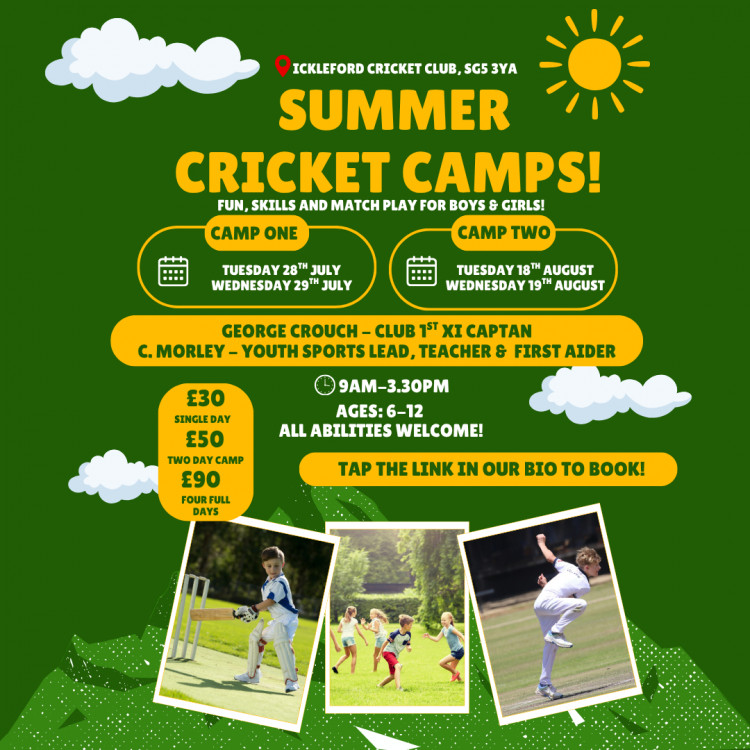 Summer Youth Cricket Camps at Ickleford CC (Ages 6-12)