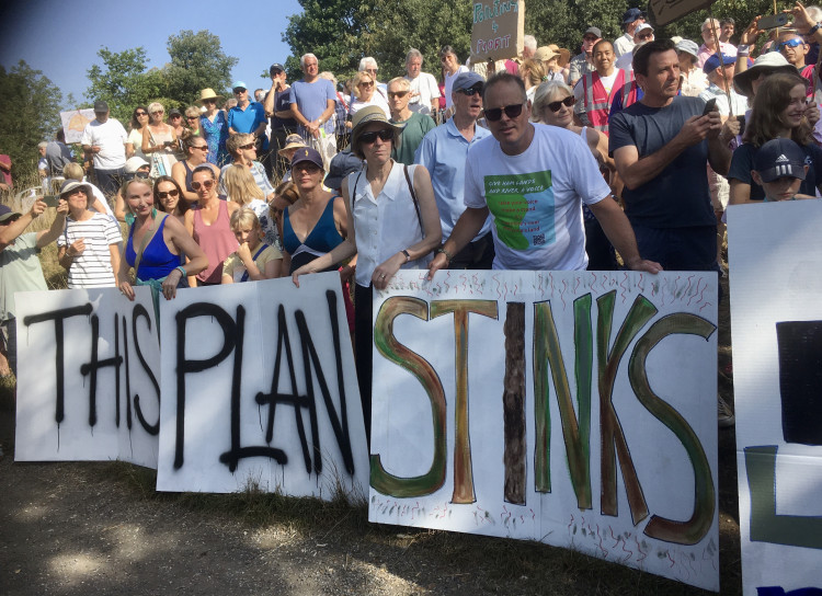 Protest against the Thames Water proposals at Ham Lands on September 9, 2023. (Credit: Save Our Lands And River)