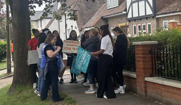 Students protest outside Grays Convent
