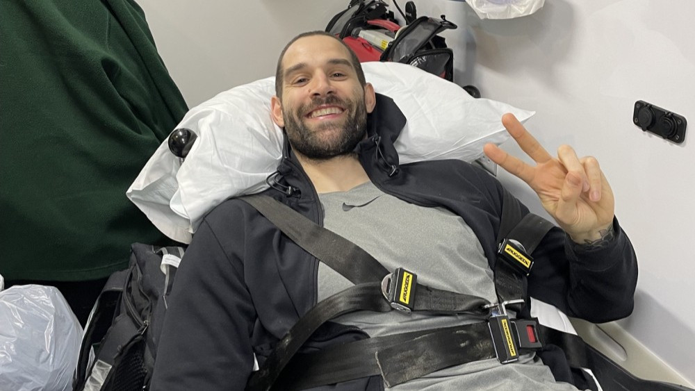 Nathan Chilton - a 39-year-old man from Stockport - is raising money for a cancer charity just a few years after re-learning to walk (Image supplied)
