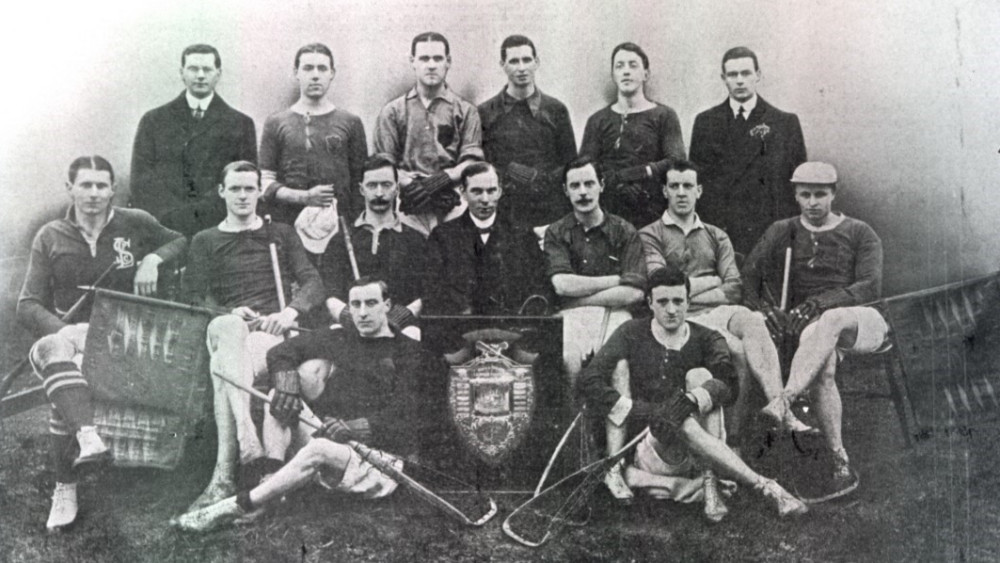 'Champions of England' - an early photo of a Stockport Lacrosse Club team after one of their (many) victories (Image - Stockport Lacrosse Club)