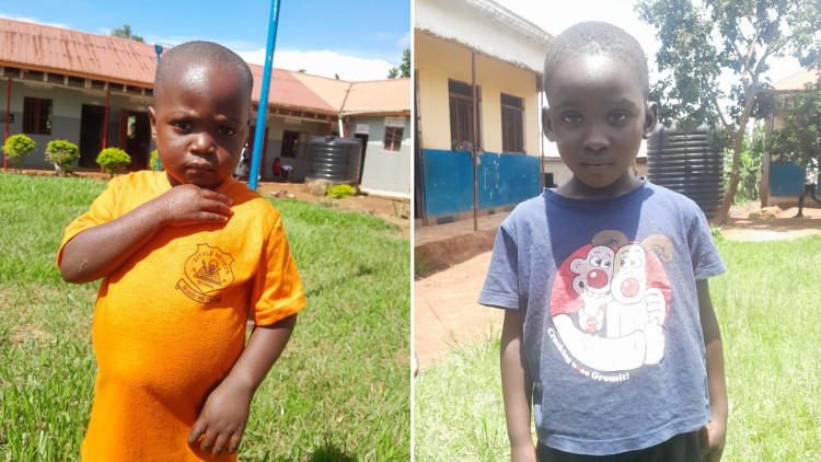 Two little girls in Uganda whose fathers have abandoned them - FFoU is looking for sponsors to help them get a chance in life (Images - FFoU)