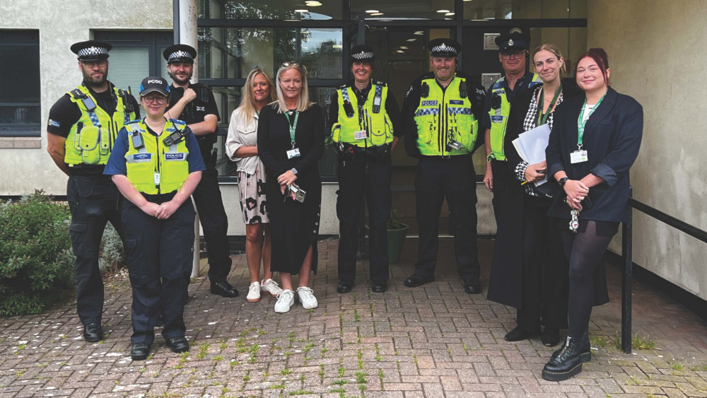 Officers from Macclesfield Neighbourhood Policing Unit descended on Pennine Court to carry out three drug warrants (Credit: Cheshire Police)