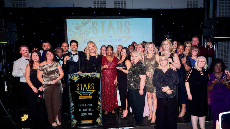 SureCare Central Cheshire was awarded the prestigious 'Above and Beyond Team Award' by Josie Gibson at 2026's Stars of Social Care Awards (Photo: Supplied).