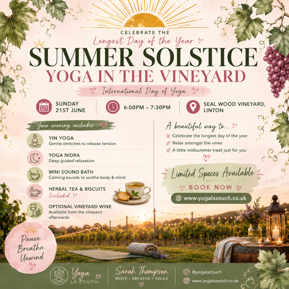 🌞🍇 Summer Solstice Yoga in the Vineyard 🍇🌞