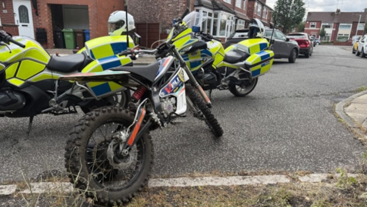 Police officers from the Heatons and Reddish Neighbourhood team have noticed a surge in anti-social use of mopeds and motorbikes (Image - GMP)