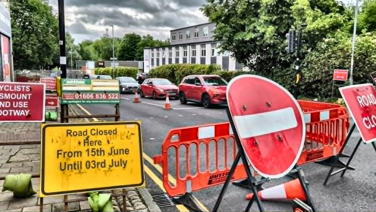 Oak Street, Edleston Road/Wistaston Road junction to Oak Street Roundabout, is closed until the end of Friday 3 July (Photo: Ryan Parker).