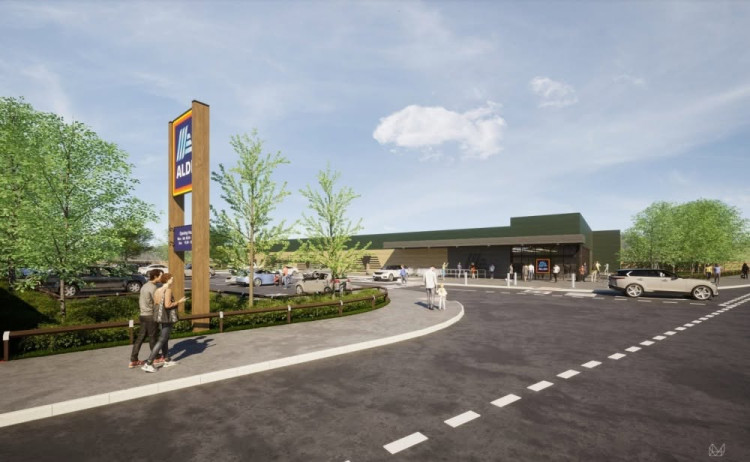 Aldi was given permission for its new store last year (image via planning application)