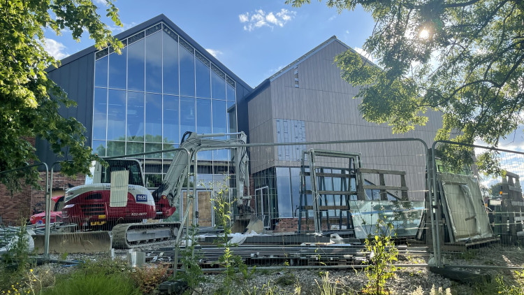 The new Marple Leisure Hub in Marple is making 'exciting progress' and is on track to open later this year (Image - Stockport Council)