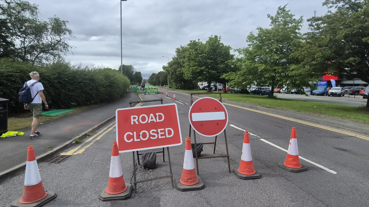 Weston Road is closed one-way (heading towards Crewe Railway Station) until the end of Monday 6 July (Photo: Ryan Parker).