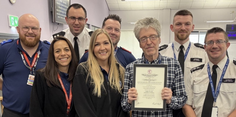 Stephen Marshall, a Communications Operator who answers 999 and 101 calls for the force, received the award for his actions during a distressing emergency call