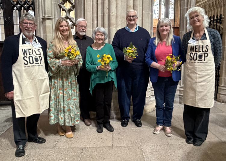 SOUP’s hosts Paddy O’Hagan and Cathy Judge with the presenters Lucia Chadwick, John Crickett, Sue Isherwood, David Morgan-Hewitt and Claire Sully