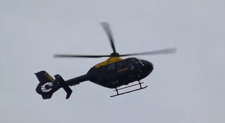 A police helicopter was spotted flying over Macclesfield on Monday morning, June 22 (Credit: Peter Connelly)