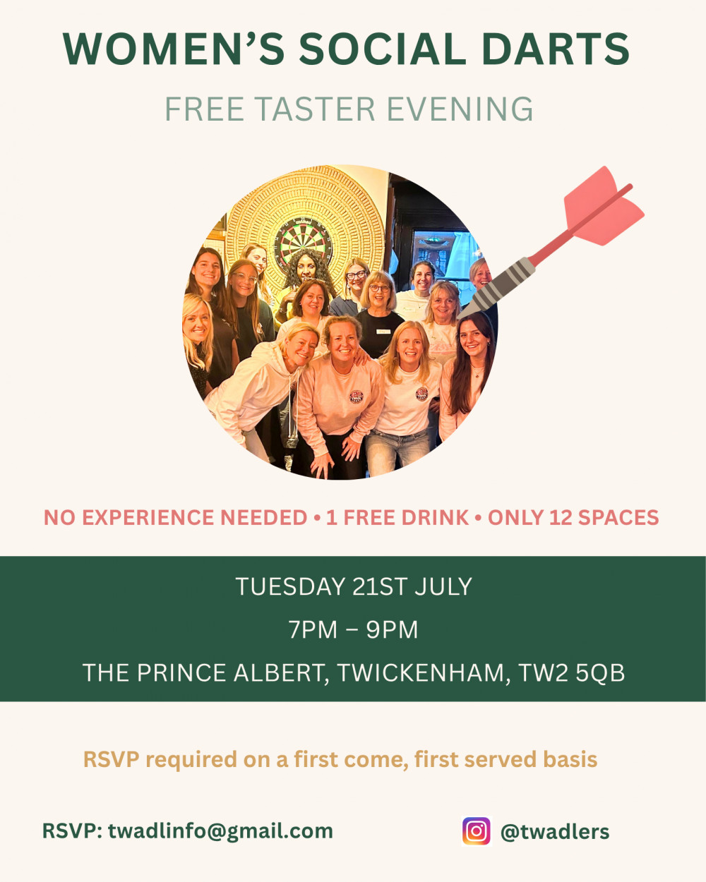 Women's social darts taster evening