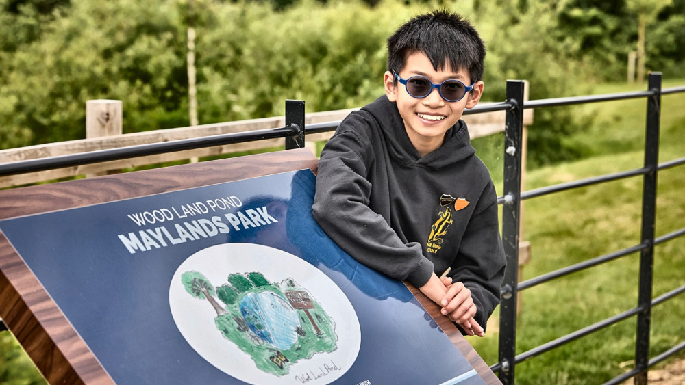 Nantwich Pear Tree Primary School pupil, Eden, 11, with his winning design (Photo: Supplied).