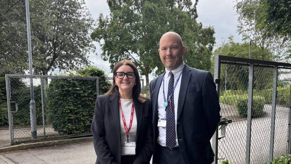 MP Leigh Ingham with Matthew Mason, Headteacher of Sir Graham Balfour School (image via Leigh Ingham)