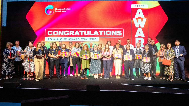 Cheshire College – South & West celebrated the dedication, talent and commitment of its staff at 2026's Staff Awards (Photo: Cheshire College).