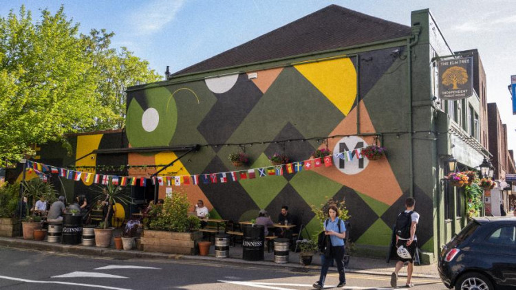 A new mural was unveiled on the side of The Elm Tree pub in Surbiton over the weekend (Credit: Stephen Norman Young)