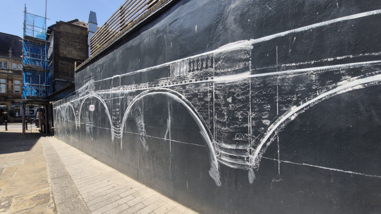 The mural by A&K Art celebrates Richmond town and will be revealed by BeRichmond in July (credit: BeRichmond).