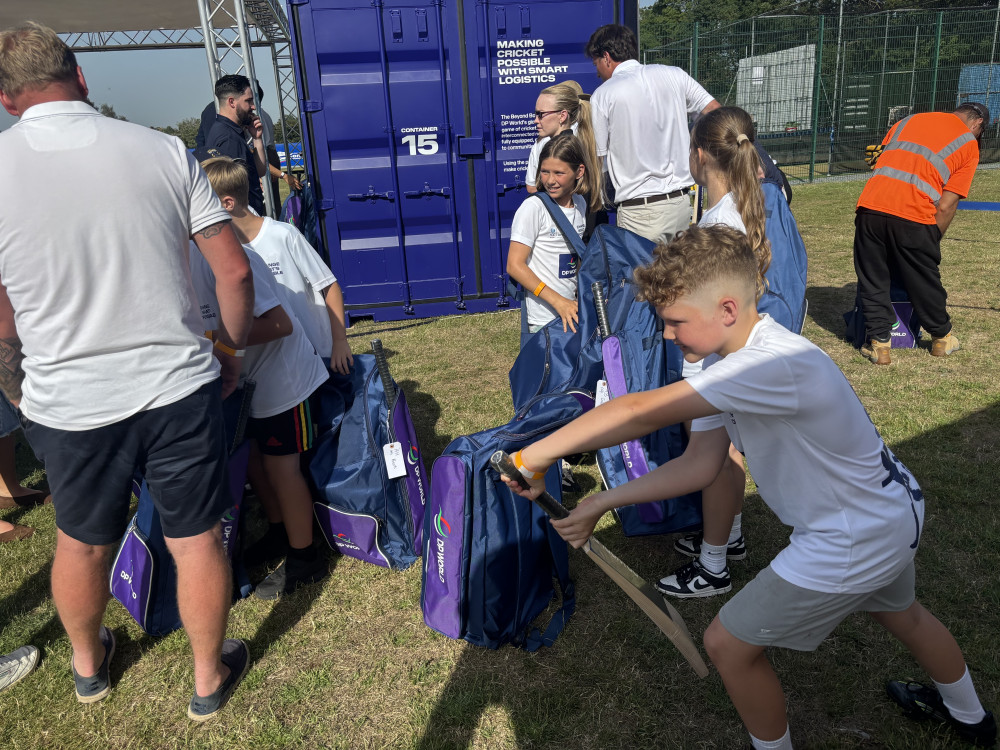 Youngsters were delighted with their new kit. 