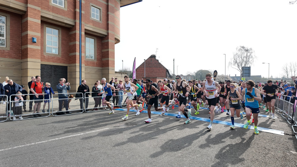 The start of the Stafford Half Marathon back in March (image via Livia Gregor)